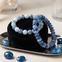 2pcs/Set Handmade Bracelets, High-Quality Bangles, Birthday Gifts For Men And Women, Couple And Friend Blessing Bracelets, Accessories - Baby Blue - View 6