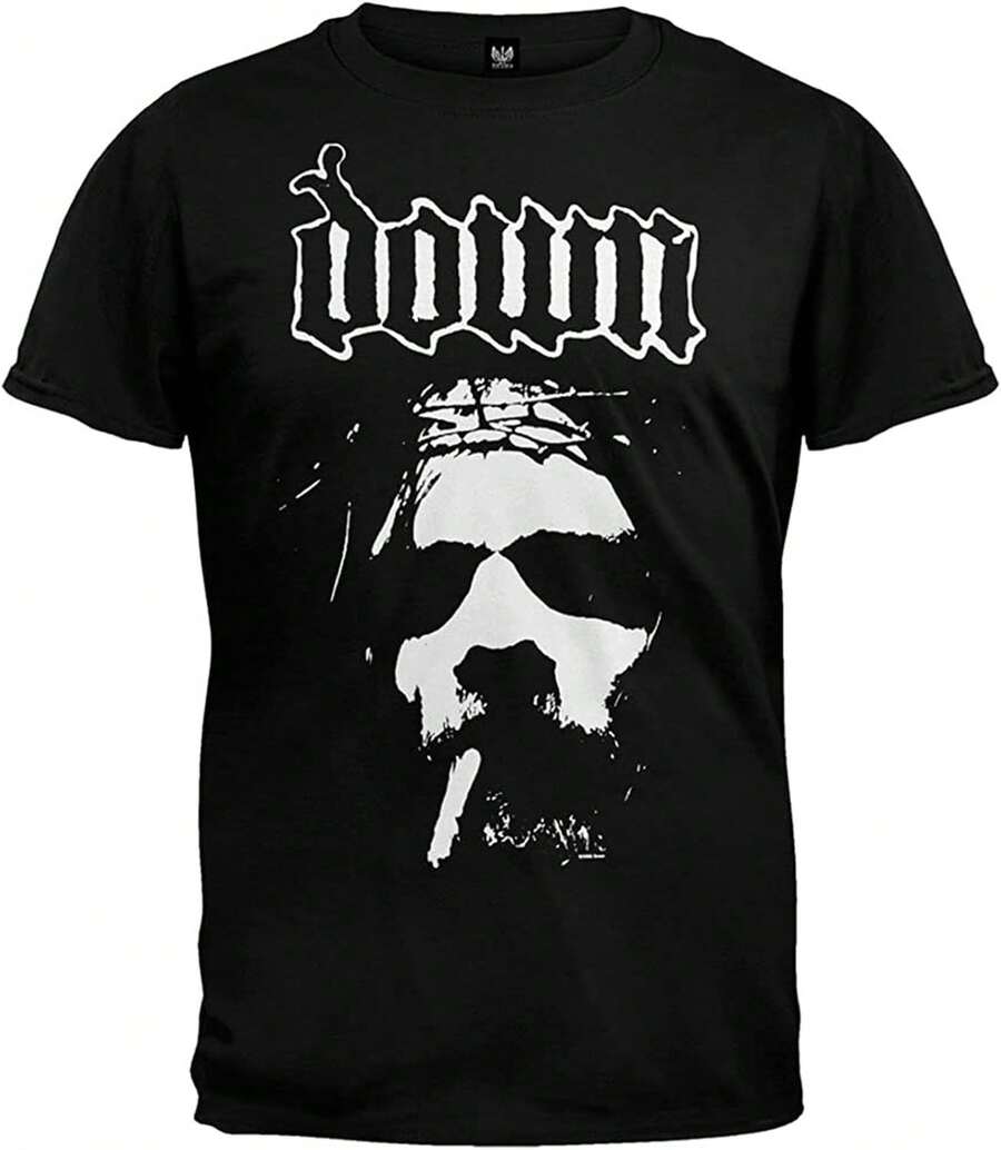 "Down Smoking Jesus" T-Shirt, Black - 黑色 - 查看 1