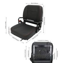 YUNRUX Universal Forklift Seat Tractor Seat With Armrest & Seat Belt Riding Mower Seat - 彩色 - 查看 2
