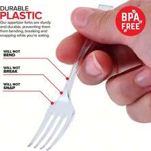 Clear Mini Forks 4 Inch (100-Count) Disposable Plastic Appetizer Fork For Cocktail Hour, Dessert Forks For Wedding Reception, Small Clear Forks For Food Samples, Charcuterie Forks For Holiday Parties - ColorA - View 4