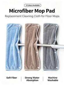 Floor Mop Replacement Cloth Cover - Reusable, Broom Cover, Polyester Fiber Cleaning Cloth, Suitable For Dry And Wet Floor Cleaning, Easy To Replace Mop Pad, Household Cleaning, Suitable For Kitchen, Bathroom Mop And Bucket Set,Mop,Home,Cleaning - A - View 5