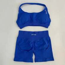 Women Two-Piece Outfits - Deep Sea Shorts and Bra Set - View 2