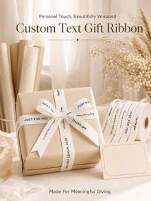 Customized Ribbon, 25mm Personalized DIY Ribbon, Gift Packaging, Birthday, Wedding, Anniversary, Woven Ribbon Bow Decoration Gift, School Supplies, Back To School Season - Multicolor - View 9