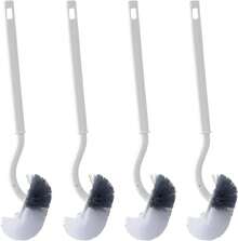 Set di 4 spazzole per WC curve, testina angolata a forma di S per la pulizia degli angoli difficili da raggiungere, manico lungo in plastica, setole resistenti per il WC - 4 pezzi - Visualizzare 8