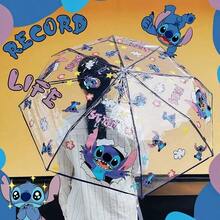 Disney Stitch Cartoon Cute Pattern Umbrella, Suitable For Daily Portable Use, Birthday Gift - A - View 2