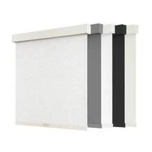 AOSKY Blackout Roller Shades Cordless Blinds For Windows, Free-Stop Shades With Valance, Thermal Insulated Fabric, UV Protection, Natural Woven Blinds For Home And Office (34" W X 72" H, Black) - Linen Beige - View 1