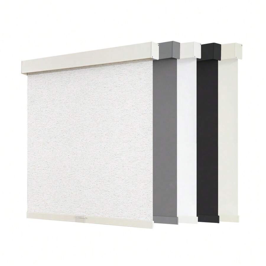 AOSKY Blackout Roller Shades Cordless Blinds For Windows, Free-Stop Shades With Valance, Thermal Insulated Fabric, UV Protection, Natural Woven Blinds For Home And Office (34" W X 72" H, Black) - Linen Beige - View 1