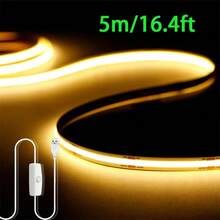 شريط إضاءة LED مرن COB عالي السطوع 5/3/2/1 متر، توصيل مباشر عبر USB، تحكم بمفتاح زر، شريط إضاءة ديكوري فائق النحافة، مناسب للخزائن والمرايا والأسقف والمطابخ والغرف النوم والمكاتب، إضاءة حشو وديكور جداري وإضاءة خلفية متعددة السيناريوهات - شريط LED - مشاهدة 16