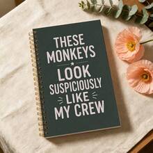 1pc Fun Text Theme Notebook, Deep Green Color Scheme, Retro Minimalist Layout Design, Large Font English Slogan With Star And Line Pattern Elements, High-Quality Paper For Smooth Writing, Suitable For Office, Study, Diary, Planning And Recording, Universal Gift For Adults, Office And Study Supplies > Notebooks And Writing Pads > Planners/Notebooks - A5 - View 8