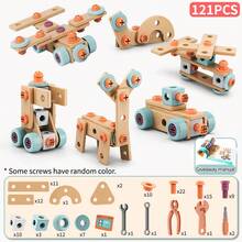 121/122/144 PCS DIY Assembly Simulation Screw Tool Box Toy Set, Includes Disassembly And Assembly Tools, Screws, And Simulated Repair Kit, Can Be Freely Assembled Into Different Shapes, Best Birthday Gift For Boys, Some Accessory Colors Random - Multicolor - View 10