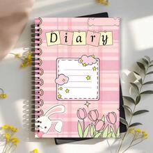 1pc Pink Bow Spiral Notebook - A5 Size, Classic Lined High-Quality Paper, College Ruled Design, Perfect Gift For Friends, Family, Siblings, Brothers And Students, Cute Spiral Notebook - Butterfly - View 2