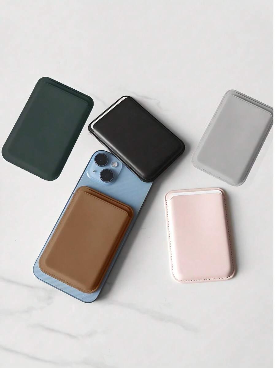 1pc Magnetic Leather Card Holder Case, Compatible With IPhone 16/15/14/13/12 Pro Max - Ultra Slim MagSafe Wallet Phone Case With Faux Leather Lining And Credit Card Slots - Adhesive European Style Phone Wallet Accessory - Size - View 1