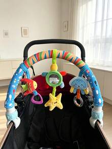 BBSKY 1pc Baby Stroller Hanging Toy, Built-In Music Box, Hasselblad Lens, Wind Chime, BB Call, Elastic Rope, Colorful Pearl Bell, Multi-Sensory Enlightenment Toy For Infants, Suitable As Newborn Gift - Multicolor - View 6