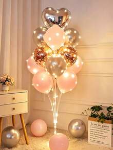 Set Stand Balon 130/160cm dengan Alas dan Batang Penopang, Kolom Balon untuk Pernikahan, Pesta Ulang Tahun, Hari Jadi, Dekorasi Musim Panas, Pertunangan, Perlengkapan Pesta Natal, Mudah Dirakit, Cocok untuk Acara dan Dekorasi Pesta - Berbagai gaya/warna - View 5