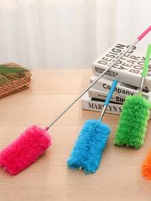 Ultra-Fine Microfiber Duster, Flexible Brush Head, Scratch-Resistant, Washable, Suitable For Office, Car, Computer, Air Conditioner Cleaning, Multi-Functional Dust Cleaning Tool, Telescopic Handle - A - View 1