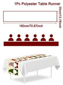 1 cái khăn trải bàn chạy dài bằng polyester Giáng Sinh, khăn trải bàn tiệc mùa đông lễ hội, khăn phủ bàn ăn nhà bếp trang trí lễ hội, phụ kiện tiệc năm mới 2027 - Nhiều màu - Xem 15