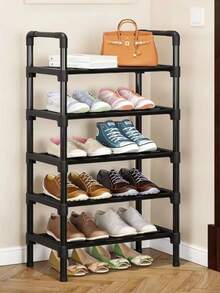 2-6 Tier Shoe Rack, Holds 2 Pairs Per Shelf, Durable Metal Shoe Rack, Small Stackable Shoe Rack, Suitable For Room/Bedroom/Living Room/Shoe Storage - Black - View 14