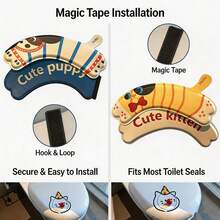 1pc EVA Waterproof Toilet Seat Cover, Printed Cartoon Winter Adhesive Toilet Seat Pad, Washable, Suitable For All Seasons - Multicolor - View 6