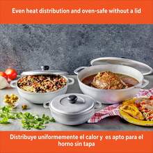 3 Piece Cast Aluminum Dutch Oven Pot Set With Lids, 1.5 Qt, 2.5 Qt & 5.2 Qt Round Cooking Pots With Side Handles For Soup, Rice, Stew & Everyday Cooking, Silver - View 4