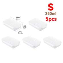 3/4/5/6/8pcs Airtight Food Storage Box, Meal Prep Containers - Reusable Lunch Box For Fridge, Home, Kitchen, School, Work And Travel. Food Container, Snack Container, Adult Portion Control Lunch Box, Lunch Bento Box, Fruit Serving Tray. - White - View 12