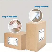 Marklife 500 قطعة ملصقات شحن عالية الجودة - 10*15 سم (3.94 بوصة*5.91 بوصة) ورق أبيض ذاتي اللصق، غراء دائم قوي، مناسبة للخدمات اللوجستية والتجارة الإلكترونية وتغليف الطرود، متوافقة مع طابعات الملصقات المكتبية - مشاهدة 7