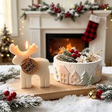SILIKE LUFEI 2pcs Christmas Tree & Deer Relief Storage Box & Ornament Silicone Mold Set, Suitable For Resin, Plaster, Candle, Aromatherapy Products, Home Decor Display - Silicone Mold - View 4