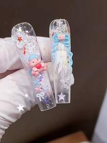 1件珍珠蕾絲蝴蝶結蝴蝶領結 3D裝飾 DIY美甲矽膠模具 - 無色 - 查看 6