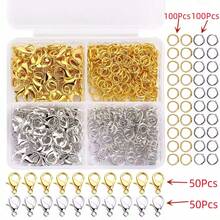 WGRXIRANYKM 300Pcs/Box Jewelry Making Kit Lobster Clasps & Jump Rings With Storage Box For DIY Chain Necklace Bracelet Supplies Connect - Multicolor - View 9