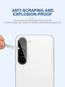 [6in1]3pcs Tempered Glass Screen Protector Compatible With Samsung/, High Transparency Full Coverage, Smooth Touch Sensitivity, 9H Hardness, Anti-Scratch & Anti-Drop, Better Phone Protection + 3pcs Lens Protector, Full Coverage, No Pixel Loss, Bare Phone Image Quality, Secure Fit, No Residue After Removal, Hydrophobic & Oleophobic, Fingerprint & Dust Resistant - Clear - View 7