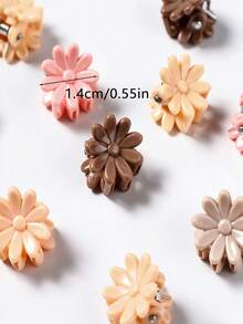50/100入莫蘭迪雛菊迷你抓夾，簡約側瀏海髮夾，不傷髮多功能女性髮飾，適合日常配戴與秋季開學季 - 多色莫蘭迪 - 查看 5