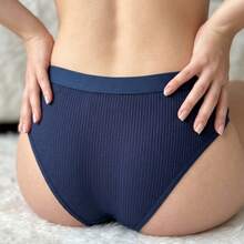 Set Of 5 Women's Ribbed Microfiber Panties, Comfortable For Everyday Wear, Affordable - Assorted - View 3