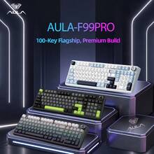 AULA F99Pro 机械键盘,三种连接模式(无线、蓝牙),密封结构,支持热插拔键帽,适用于游戏和办公,RGB 背光,配备 8000mAh 大容量电池 - 查看 3