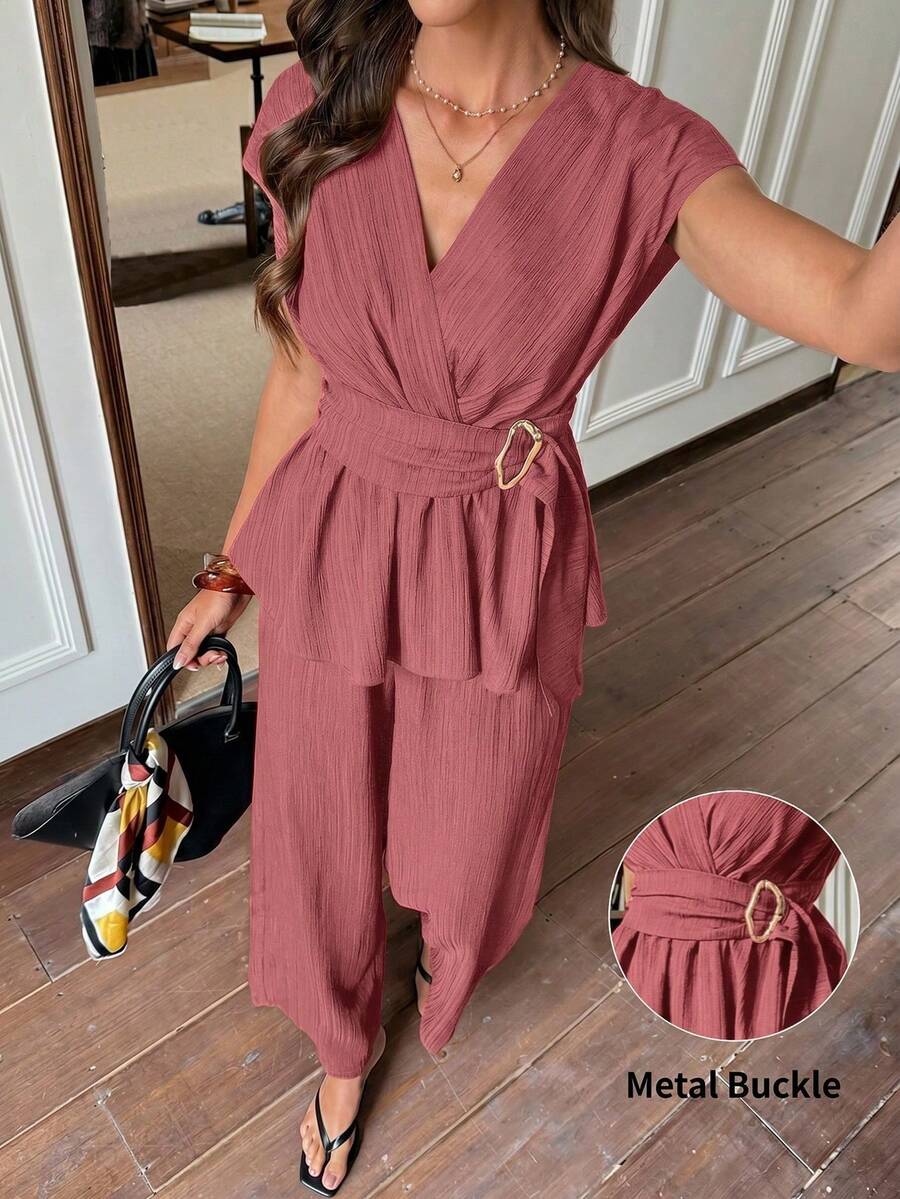 Women Two-Piece Outfits - 紅棕色 - 查看 1