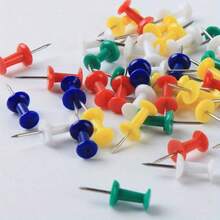 200pcs/Pack Colorful Plastic Push Pins, Multicolor T-Shaped Pins For Cork Board, Photo Wall Decor, And Bulletin Boards Office Supplies - 200Pcs - View 10
