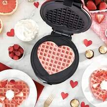 Waflera Eléctrica Compacta con Forma de Corazón y Recubrimiento Antiadherente, Fácil de Almacenar, Varios Colores, Ideal para Preparaciones DIY, Amantes de la Repostería y Regalo para Regreso a Clases - Multicolor - Ver 10