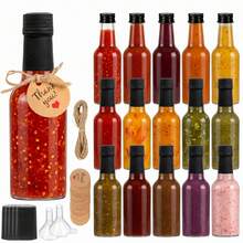 10pcs/16pcs 5oz Hot Sauce Bottles, Plastic Bottles With Leak-Proof Black Caps, 150ml Empty Bottles, Suitable For Hot Sauce, Home Bottling, Ketchup, Honey, Salad Dressing, Marinade, Perfect For Kitchen, Suitable For Christmas, Birthday, Wedding, Holiday, Gift - Clear - View 5
