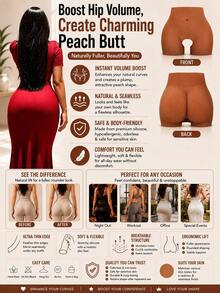 European & American Invisible Silicone Butt Pad Shaping Pants, Thickened Butt Pad Design, Hip Lifting & Butt Sculpting - Beige - View 1