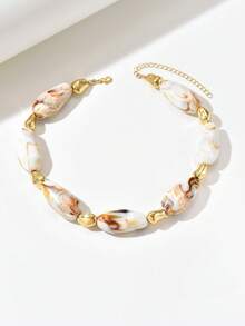 1pc Fashion Elegant All-Season New Multi-Color Geometric Irregular Plastic Beaded Necklace, Blue Fish, Faux Pearl, Faux Stone Beads, Round, Square, Triangle, Irregular, Multiple Styles Available, Suitable For Elegant Women To Match Any Outfit For Vacation, Party, Evening Banquet Jewelry, Bead Color And Pattern Random, Injection Mold Mark And Minor Flaws Are Normal - Multicolor - View 8