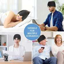 Daily Comfort Eye Mask, Stretchable Head Cap, Soft Gel Head Wrap For Home Relaxation, Soft Comfort Face Mask - Multicolor - View 7