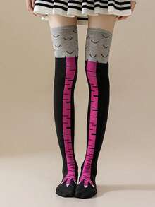1 Pair Kids Cartoon Chicken Claw High Tube Socks, Elastic Breathable Over-The-Knee Casual Holiday Birthday Party Daily Wear, Suitable For All Seasons - Multicolor - View 2