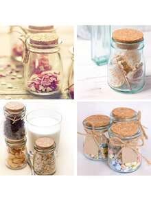 25pcs/5sets Clear Glass Bottles With Cork Stopper Design, Suitable For Weddings, Holiday Celebrations, Party Favors, Indoor/Outdoor Home Decor, DIY Candles, Candle Holders, Gift Boxes, Themed Parties - Multicolor - View 8