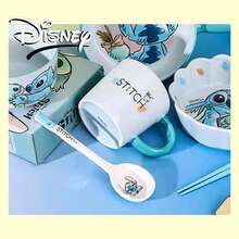 Disney 經典迪士尼卡通陶瓷長柄湯匙，莉洛與史迪奇印花，家用分餐匙 - 查看 2