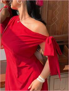 Plus Size Dresses - Red - View 9