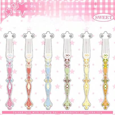 1pc Anime Badge Curve Fork Check-In Stick - Pain Packaging Decoration - Desktop Ornament - Halloween Toy - Christmas Gift - Perfect Gift - Birthday Gift - Ideal Gift - Surprise Gift - Holiday Gift - Seasonal Gift - Gift - Toy - Check-In Stick
