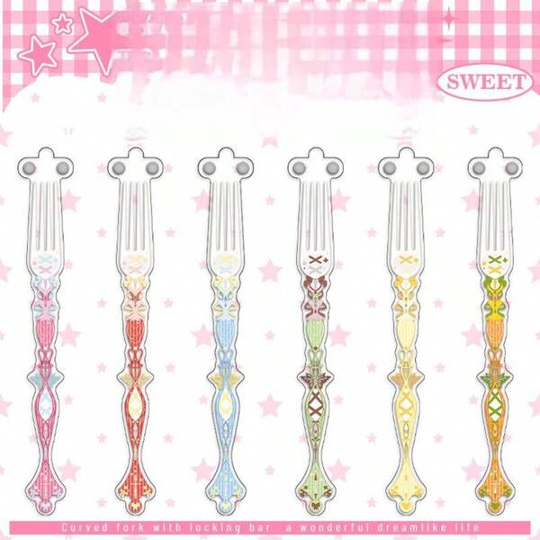 1pc Anime Badge Curve Fork Check-In Stick - Pain Packaging Decoration - Desktop Ornament - Halloween Toy - Christmas Gift - Perfect Gift - Birthday Gift - Ideal Gift - Surprise Gift - Holiday Gift - Seasonal Gift - Gift - Toy - Check-In Stick