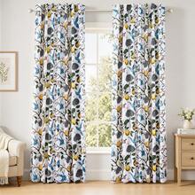 Topfinel 2 Panels Floral Curtains  Blackout Elegant Vintage Farmhouse Country Hummingbird Patterned Curtains For Dining Living Room Bedroom - 白色 - 查看 1