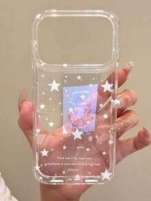 Casing Ponsel Transparan Motif Bintang Bling Y2K Kompatibel dengan iPhone 17 Pro Max 16 Pro Max 15 Pro Max 14 Pro Max 17 Perlindungan Menyeluruh - Bintang Putih - View 2