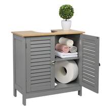 Modern Double Shutter Door MDF Spray Paint Bathroom Sink Cabinet Gray - As Pic - View 11