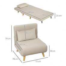 Massage Chair - Beige + Velvet + 1 Seat - View 7