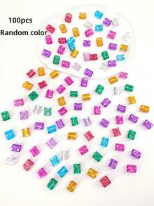 100pcs Multi-Color Hair Accessories Set, Suitable For Braids & Dreadlocks, Includes Beads, Hair Ties, Clips And Adjustable Metal Headbands - Multicolor - View 8